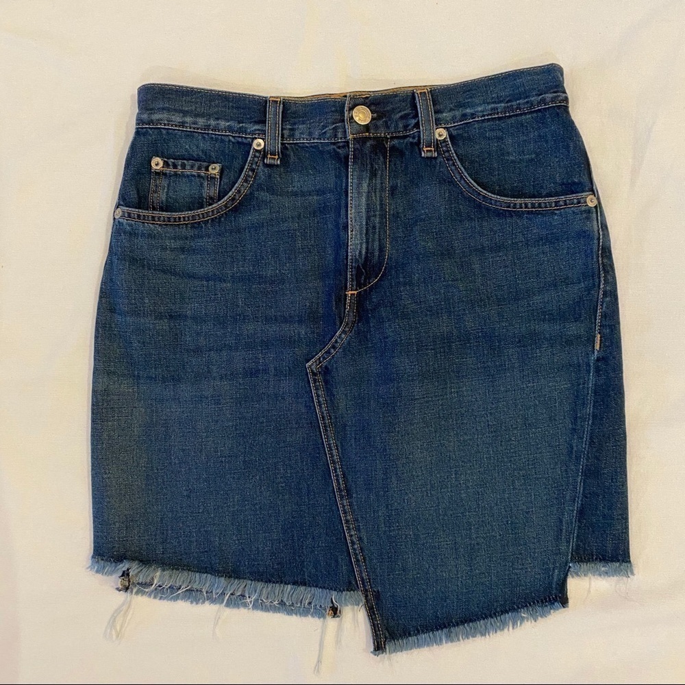 RAG & BONE Blue Jean Raw Hem Skirt Size 26